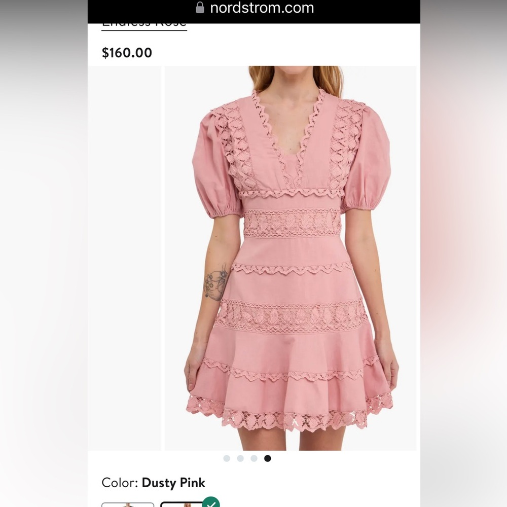 Endless Rose pink linen dress M